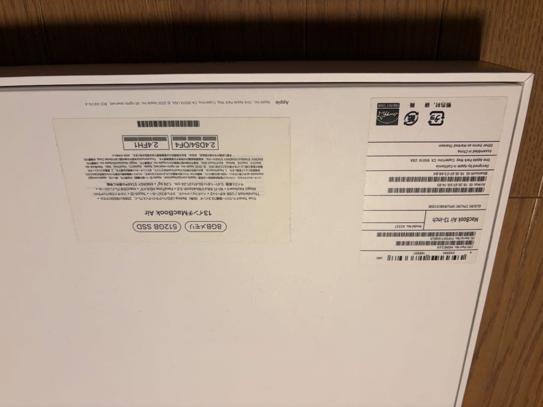 M1 MacBook Air 512GB SSD 8GBメモリ バッテリ100%