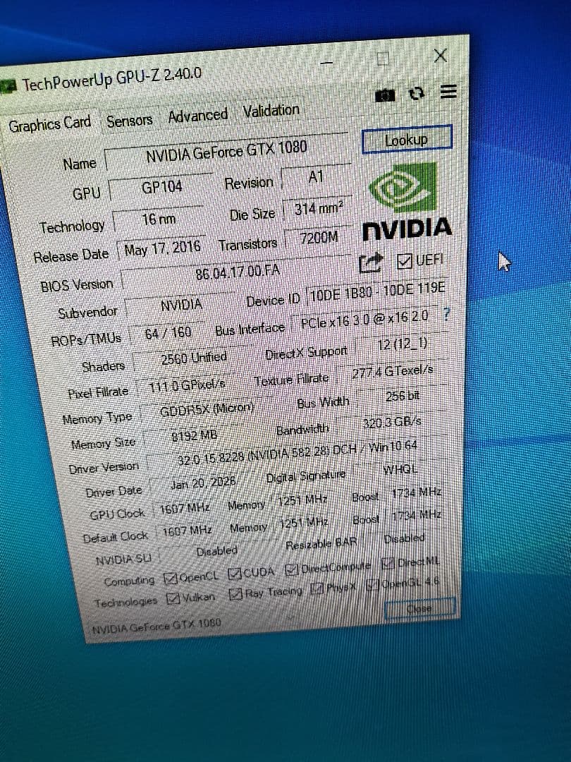 【訳あり】NVIDIA GeForce GTX 1080 8GB