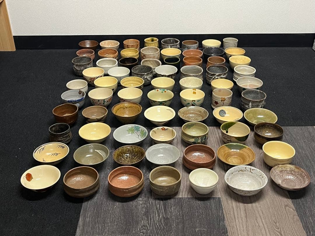 茶碗 抹茶碗 まとめて 73点 茶道具 陶器 京焼 金彩 色絵 萩 備前