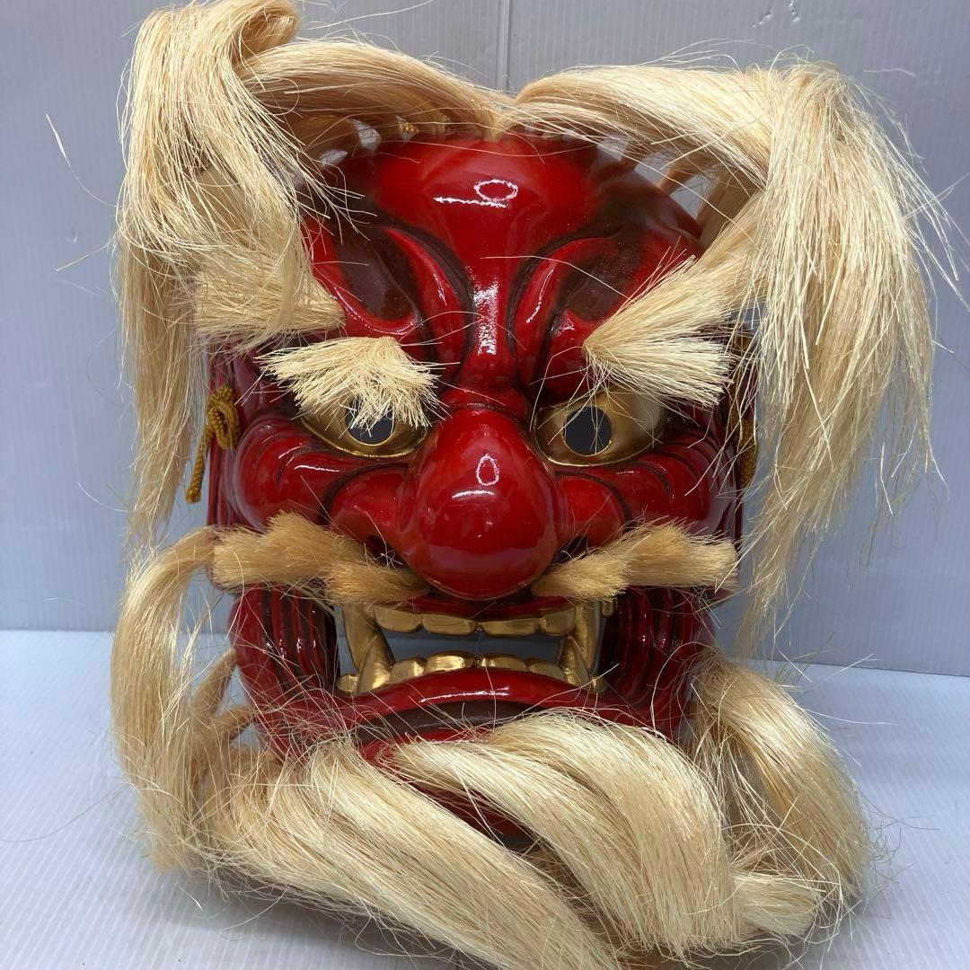 【極美品】六郷山房作 高千穂神楽 お面 猿田彦命 天狗 魔除け 開運 縁起物
