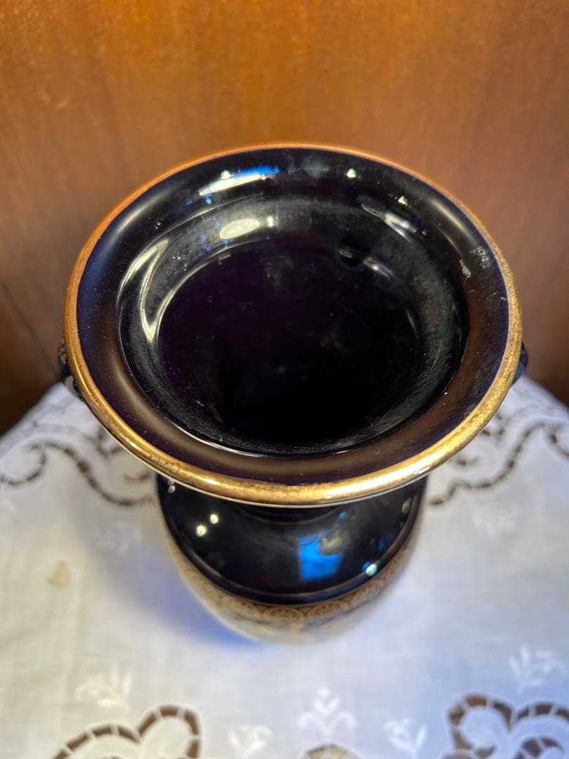 ギリシャハンドメイド陶器　24K 金彩　花瓶