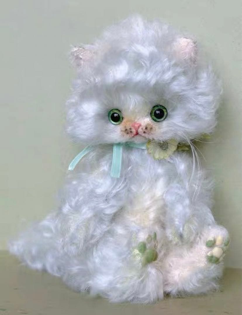 アイスクリームカラーの仔猫 アーティストベア 海外作家様 ハンドメイド 置物
