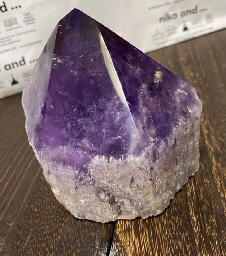 天然石　アメトリン　アメジスト　ハーフポリッシュ　ポイント　紫水晶　ビッグサイズ