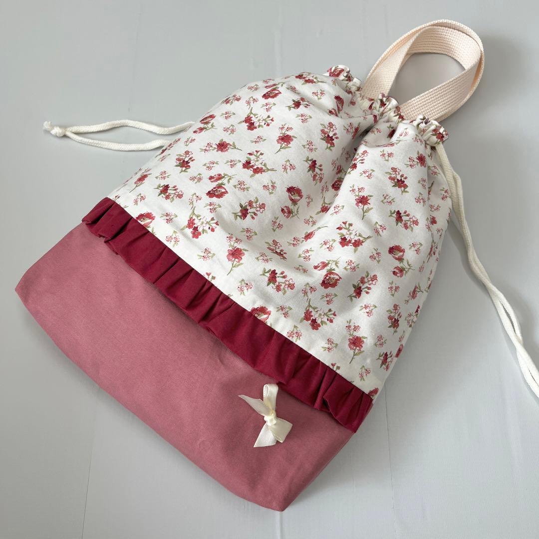 体操服袋/お着替え袋　ハンドメイド　小花柄