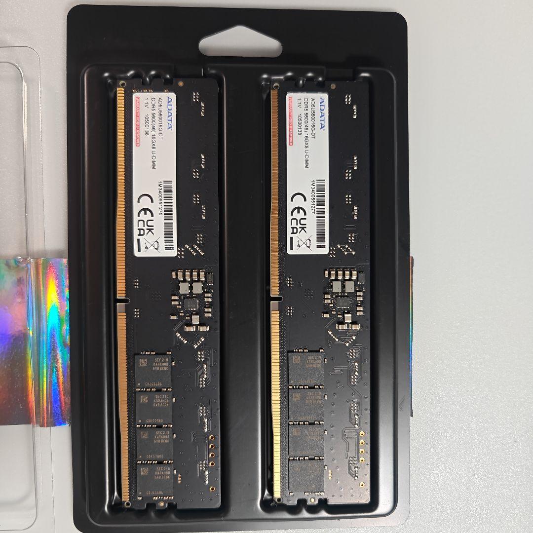 メモリー ADATA DDR5 5600MHz 16GB x 2(32GB)