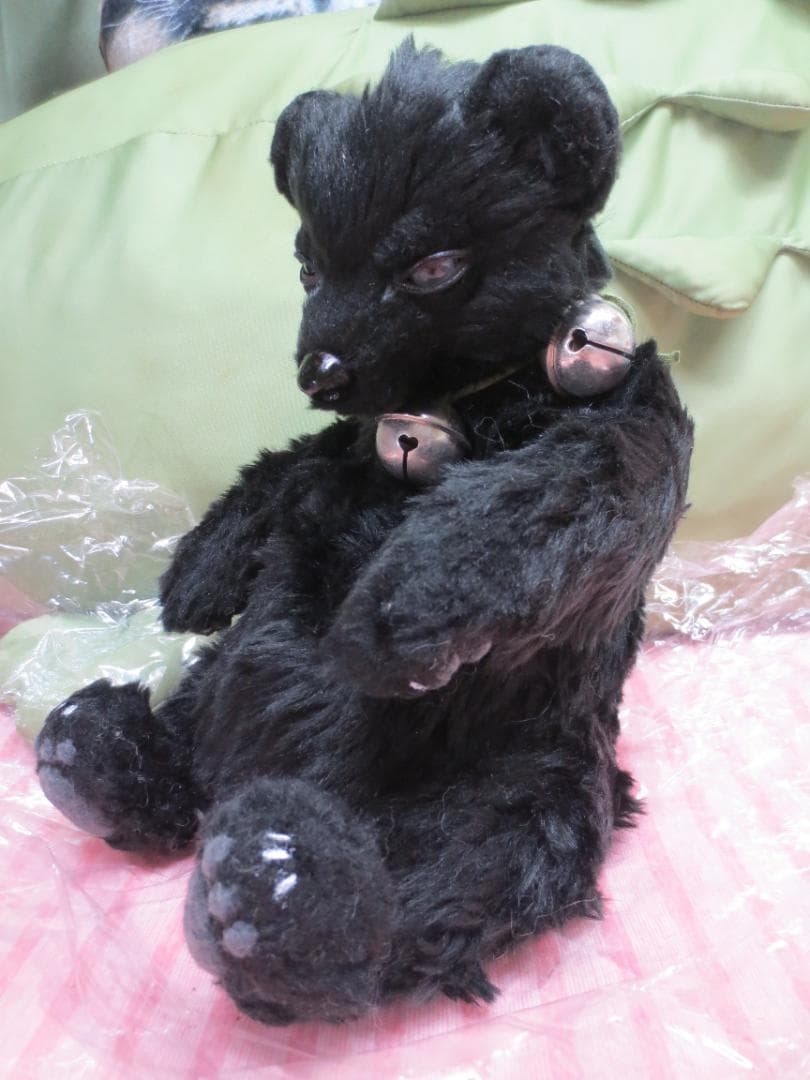 作家様　ハンドメイドぬいぐるみ　黒熊　テディベア　30㎝