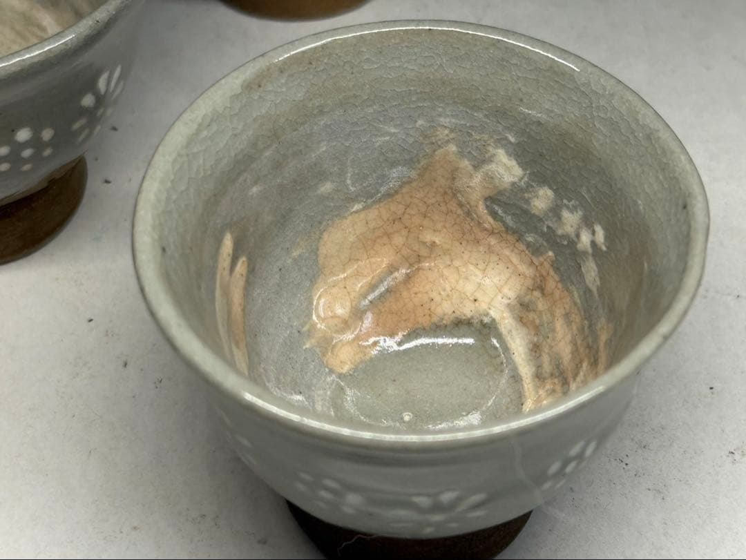 煎茶道具 三島手茶器揃え 中古品 在銘「元」