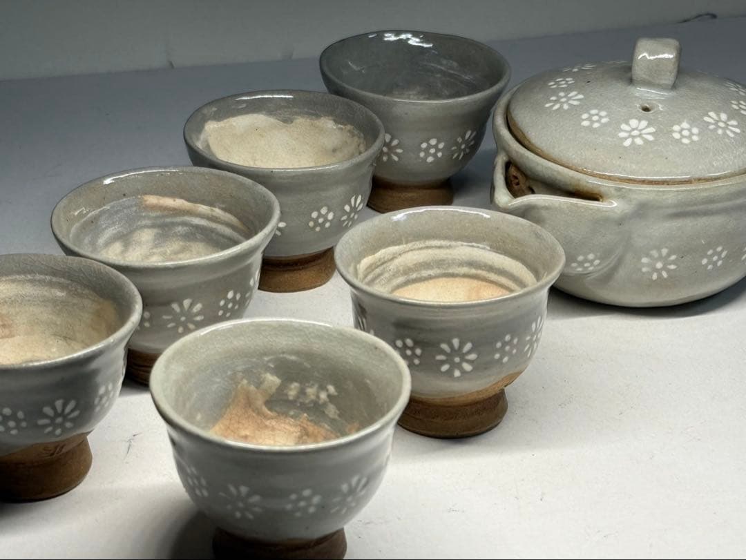 煎茶道具 三島手茶器揃え 中古品 在銘「元」