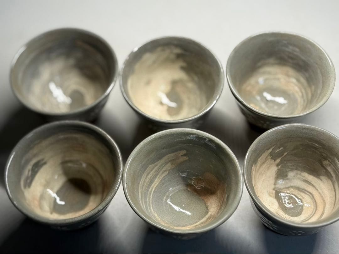 煎茶道具 三島手茶器揃え 中古品 在銘「元」