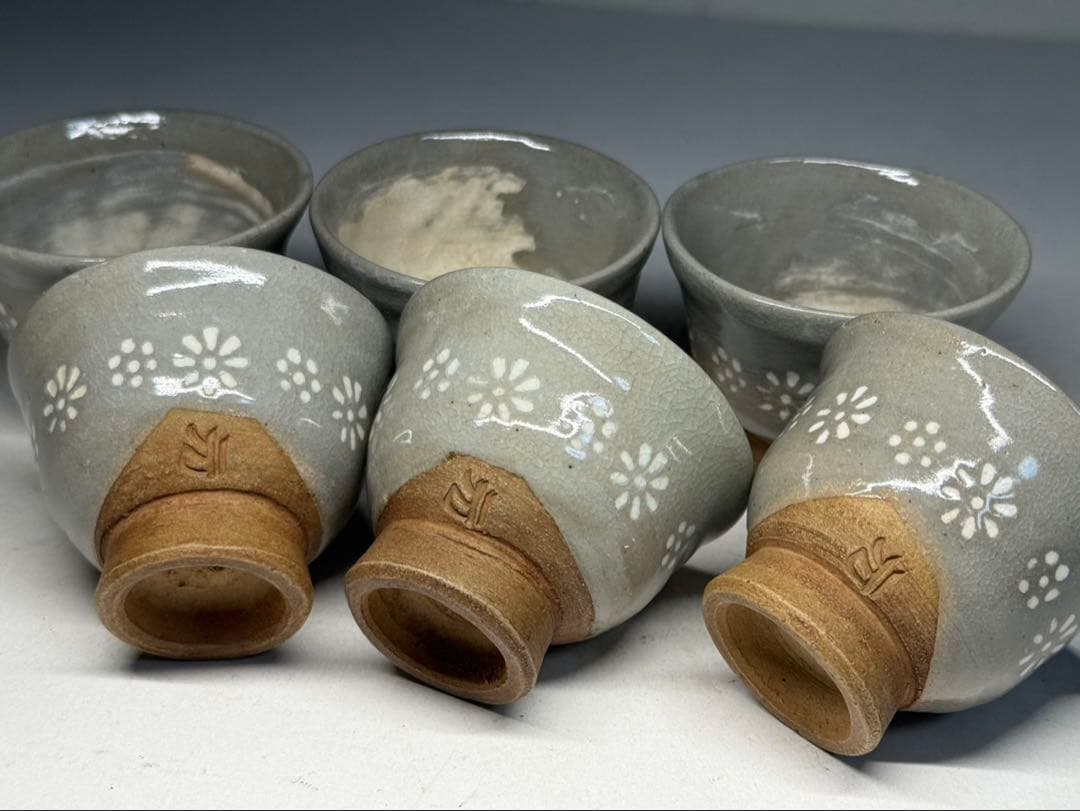 煎茶道具 三島手茶器揃え 中古品 在銘「元」