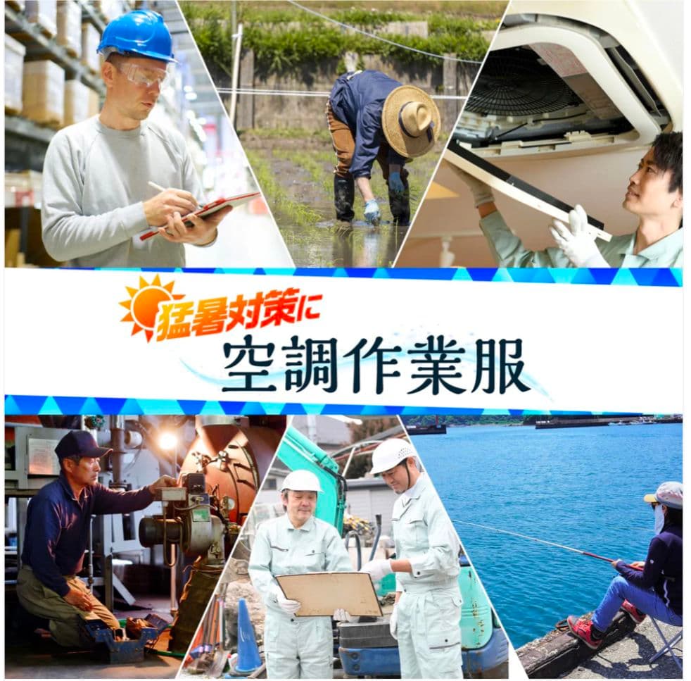 【新品】ファン付き作業服 ブルー S/Mサイズ 空調ウェア 洗濯OK 男女兼用