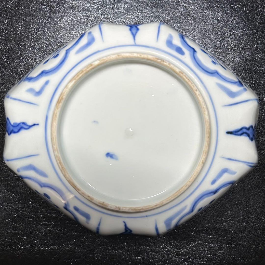 ★ 古伊万里 金彩 色絵 山・鳥・網 変形菱形皿 3枚/食器！★管理175