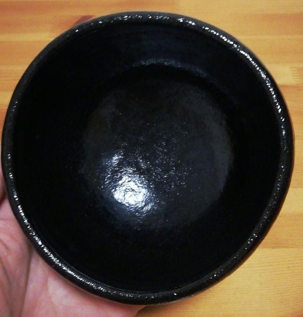 西森静楽作　黒楽　ノンコウ写　千鳥　茶碗　共箱　栞付　茶道具　C
