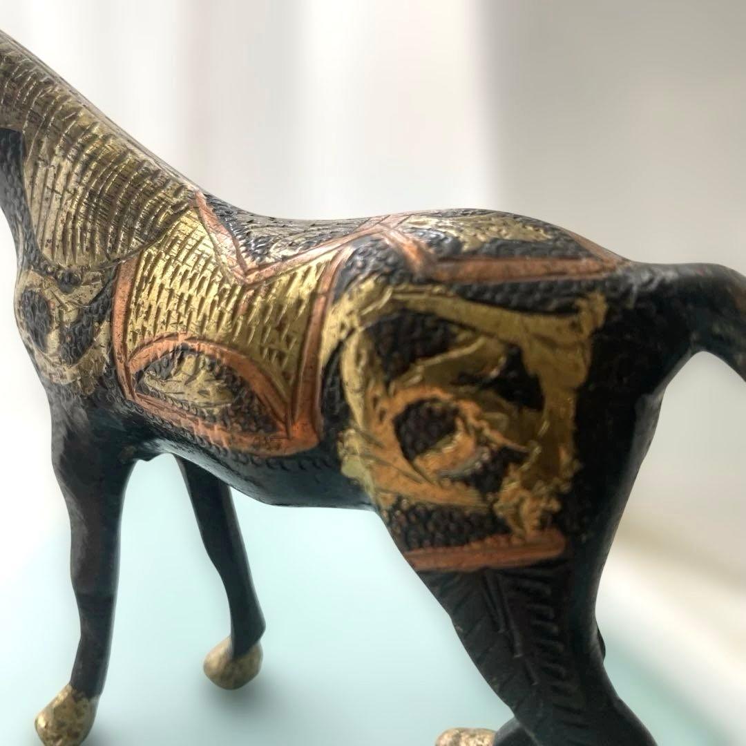 珍品　真鍮　銀　馬のオブジェ