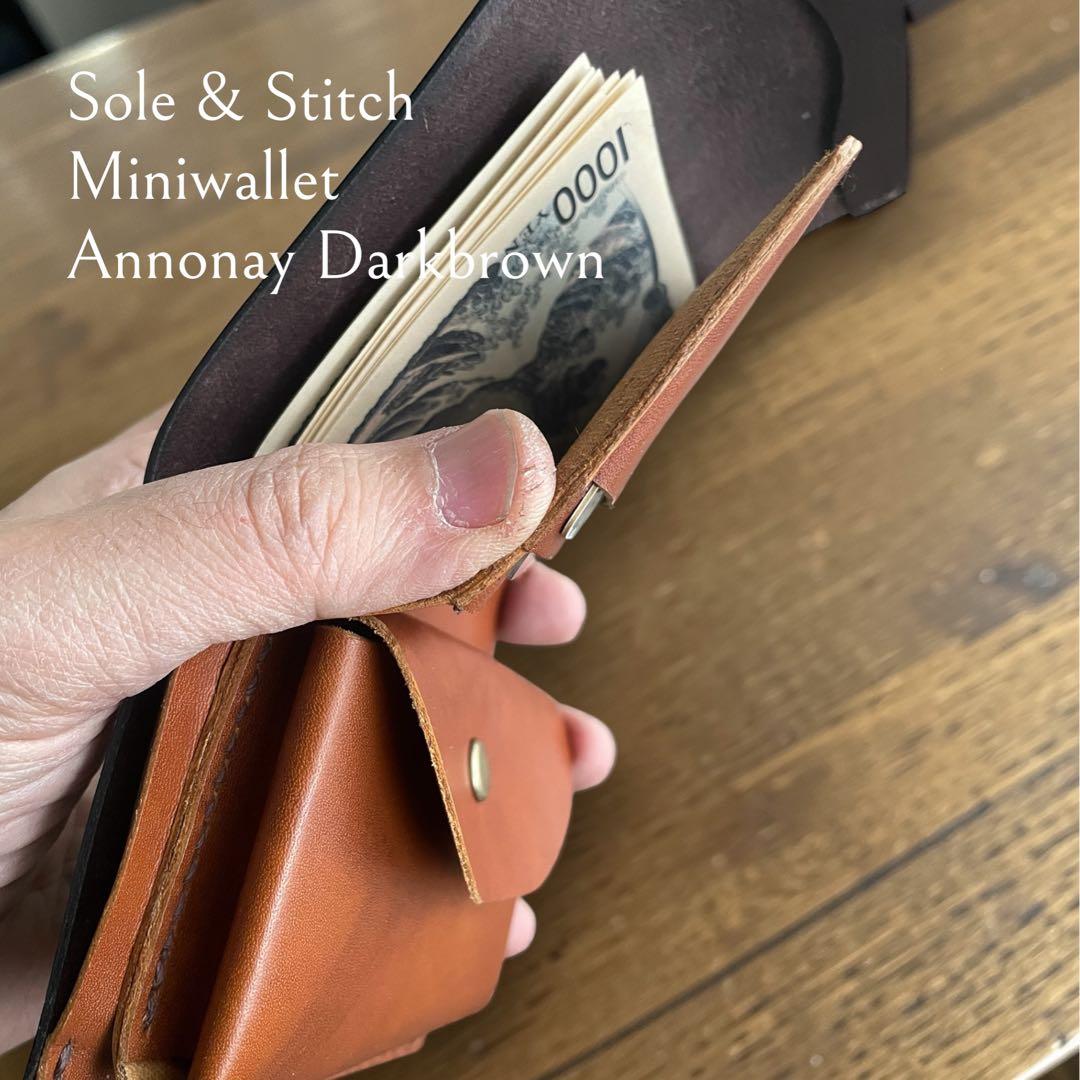 Sole & Stitch◆靴屋が作る革小物◆三つ折りウォレット／カーフブラウン