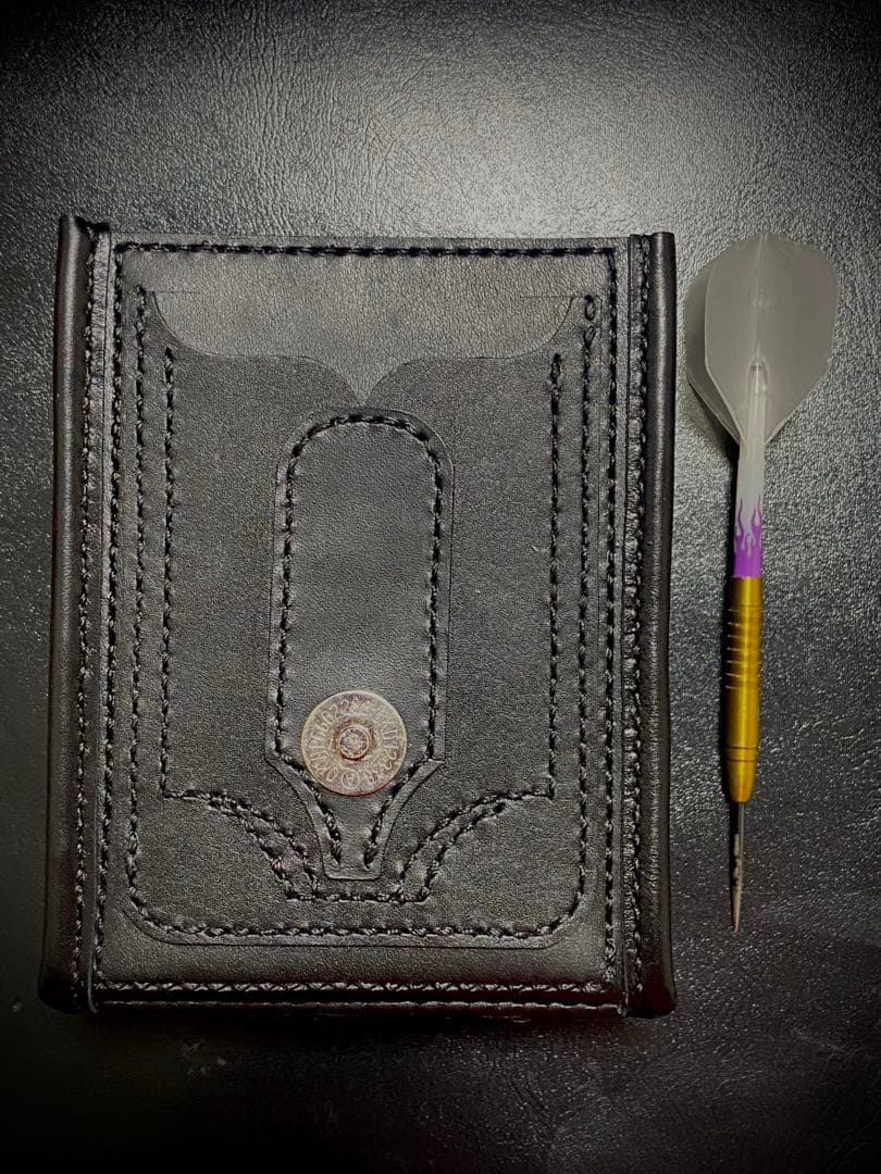 【レザーハンドメイド_全て手縫い】ドロップインダーツケースNo.76