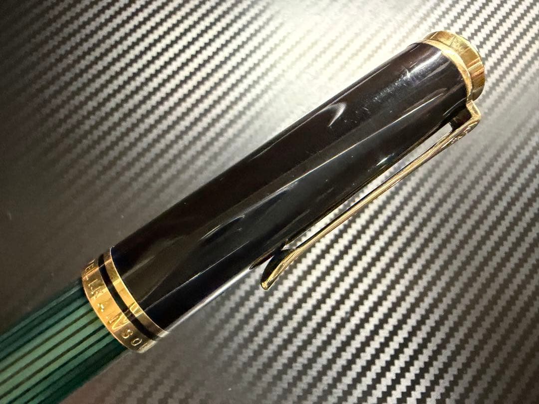 美品 ペリカン スーベレーン PF刻印 M1000 緑縞 M 中字 万年筆