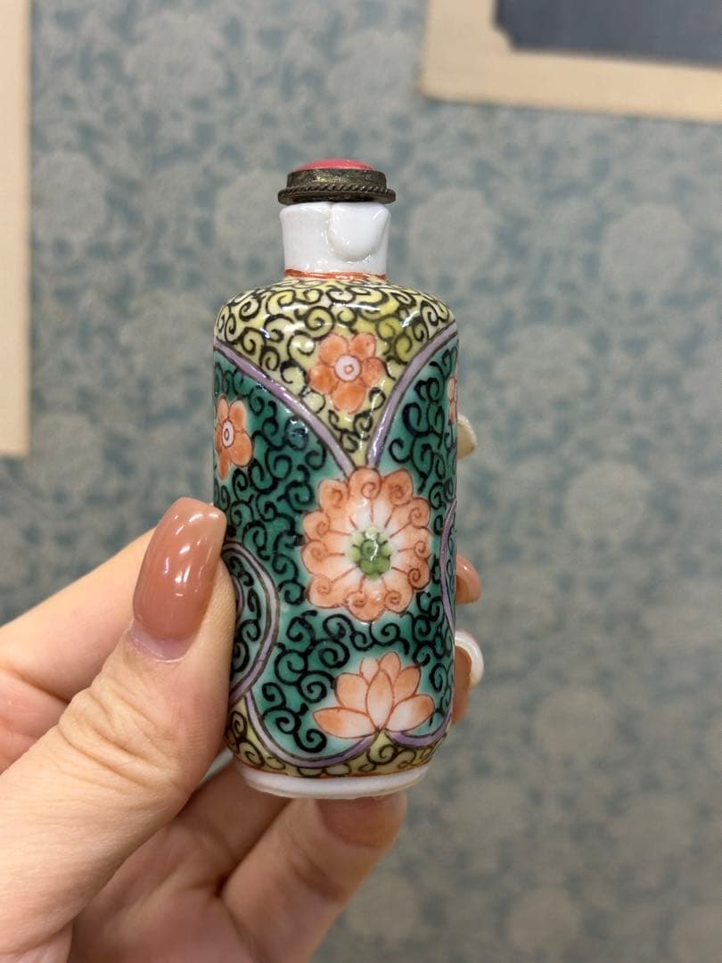 鼻煙壺 色絵 中國古美術 時代物 小物