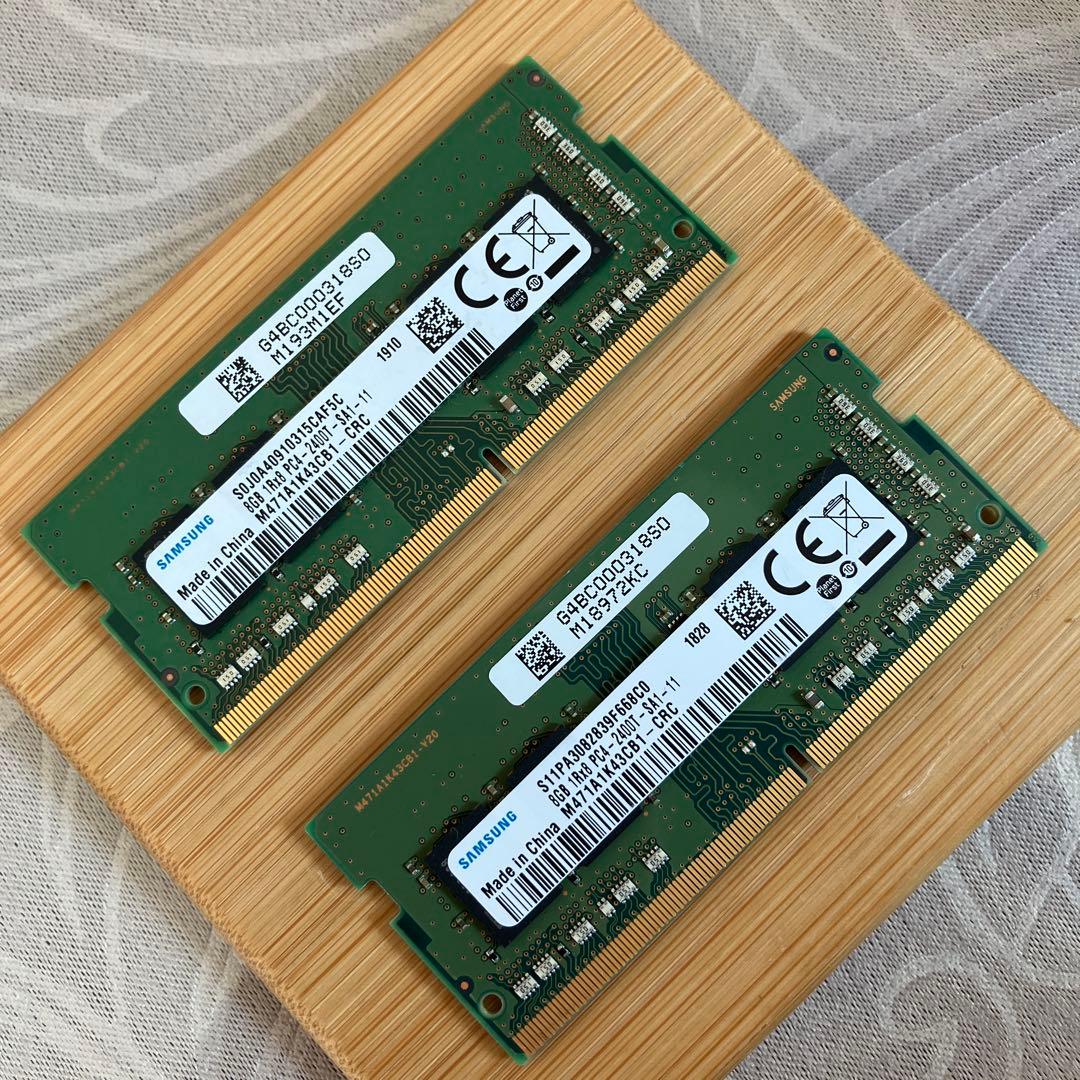 Samsung DDR4 8GBノートメモリー2枚　計16GB、2400T