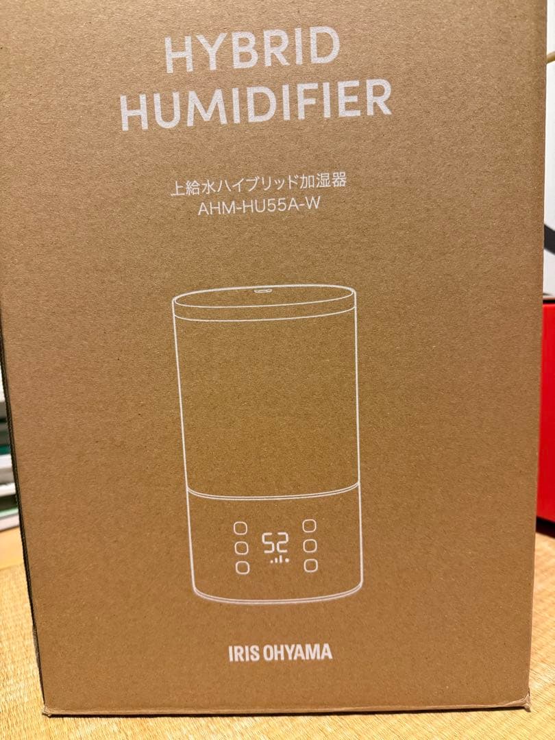 【新品未使用】アイリスオーヤマ　ハイブリッド加湿器 AHM-HU55A-W
