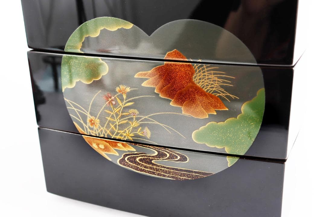 m*o様 輪島塗 重箱 浪漫 蒔絵 御重 蓋二枚 茶道具