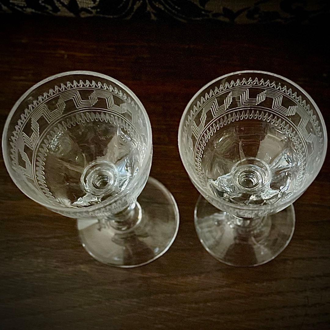 Baccarat グラス 2個　model gravure 3458