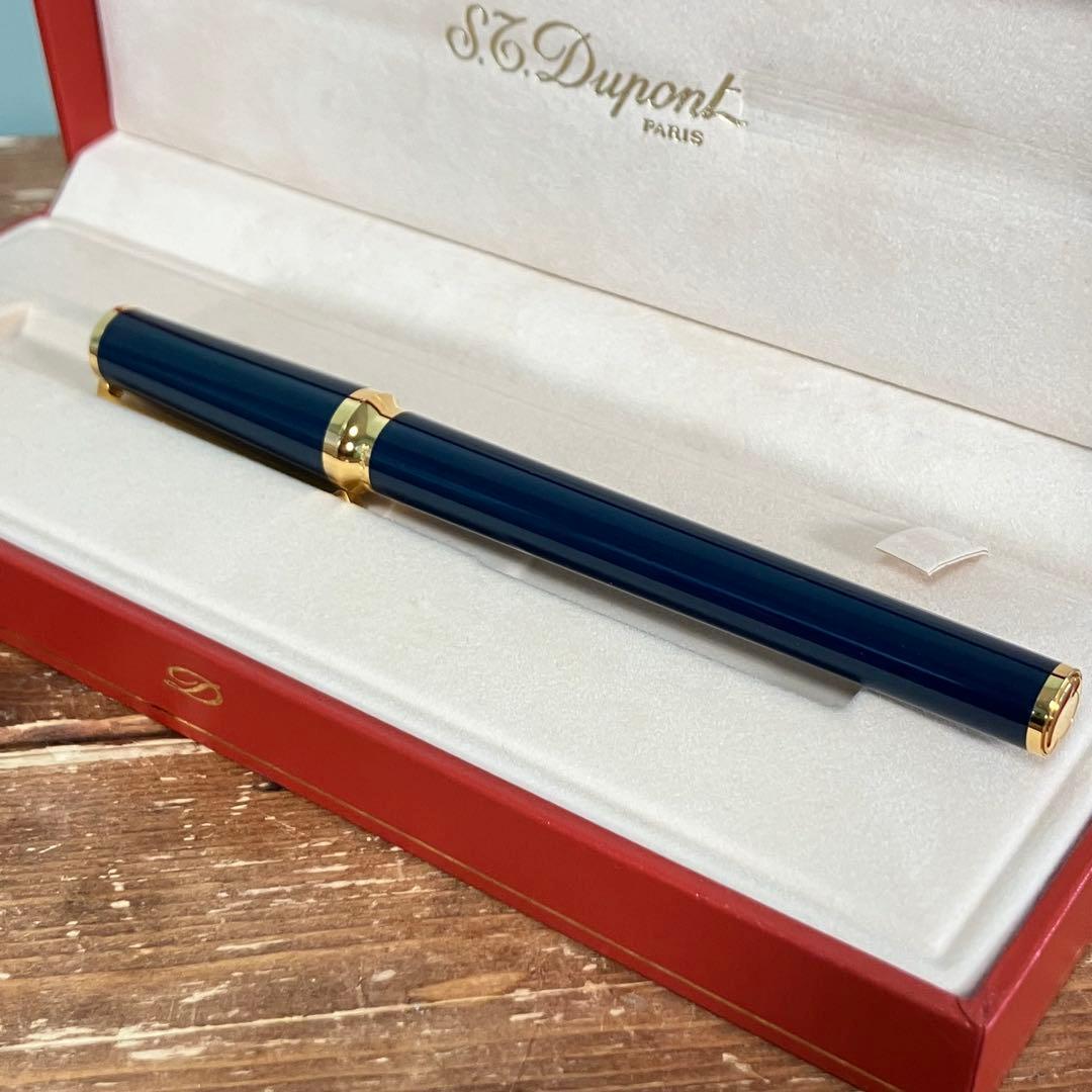 S.T. Dupont エステーデュポン　ボールペン　刻印入り　ネイビー