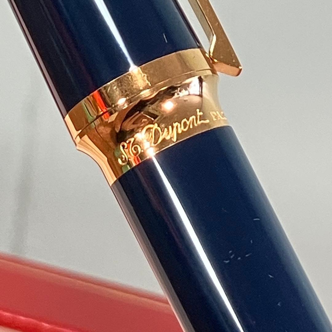 S.T. Dupont エステーデュポン　ボールペン　刻印入り　ネイビー