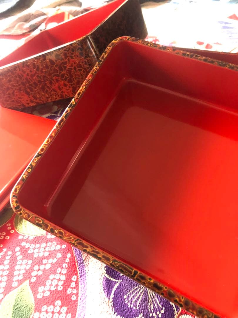 津軽塗三段重箱 木製