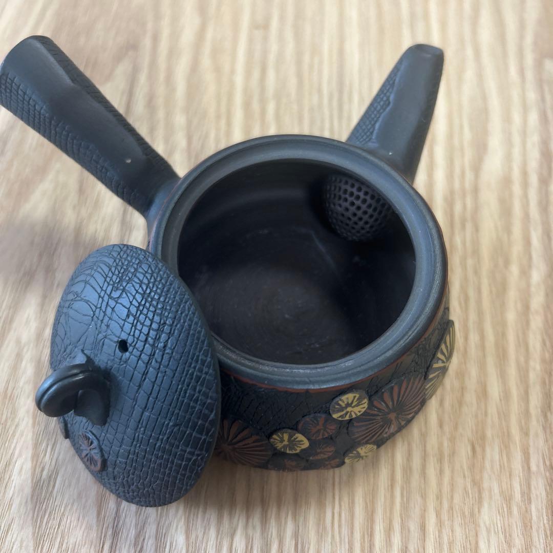 常滑焼　石水作　稲葉石水　氷烈文 急須　茶器　菊梅　共箱