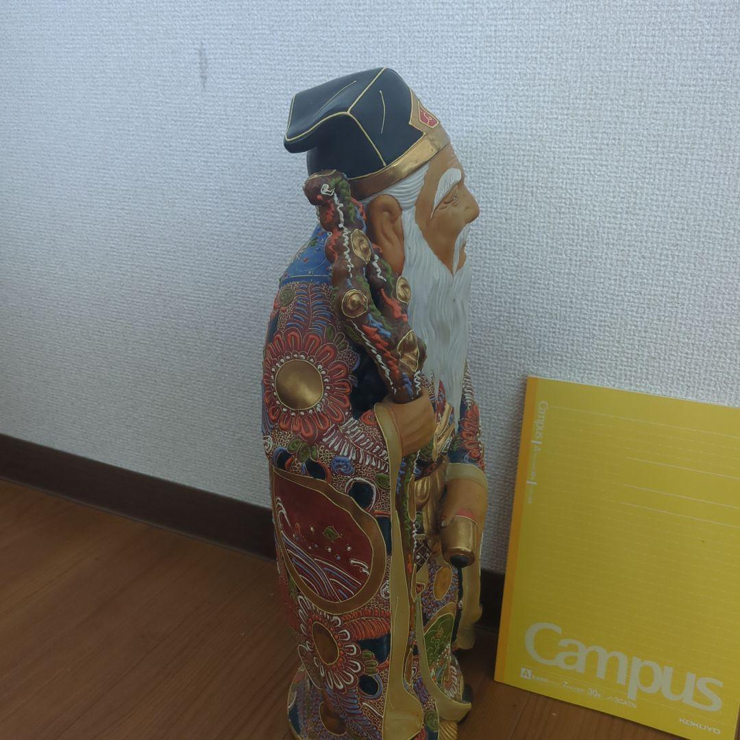 【縁起物】伝統的な中国の仙人 陶器像 多色陶器置物 約60cm