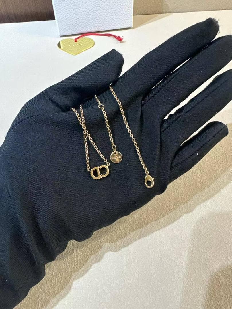 Dior ダブルロゴ ネックレス ゴールド