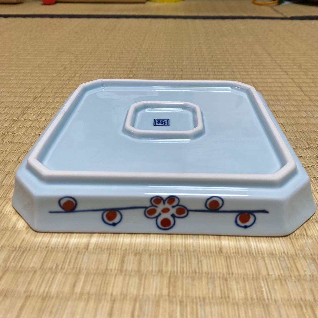 有田焼 陶宗窯　染錦松竹梅文　角皿