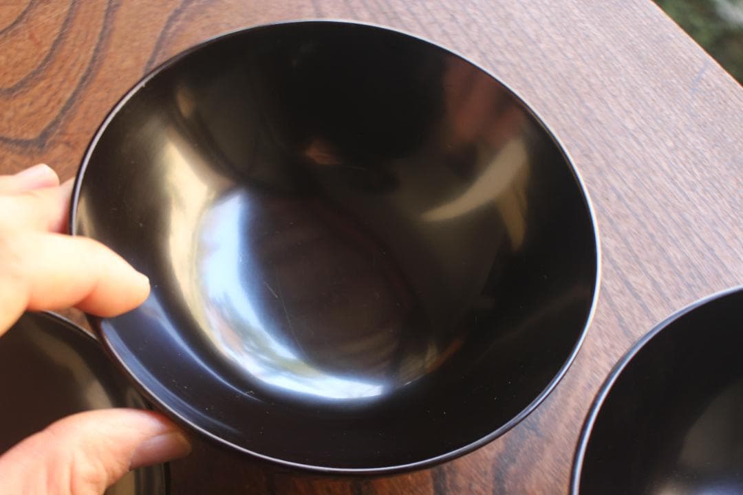 デッドストック！端正な黒漆に極上菊桐蒔絵の映える煮物椀2点（検輪島塗雑煮椀