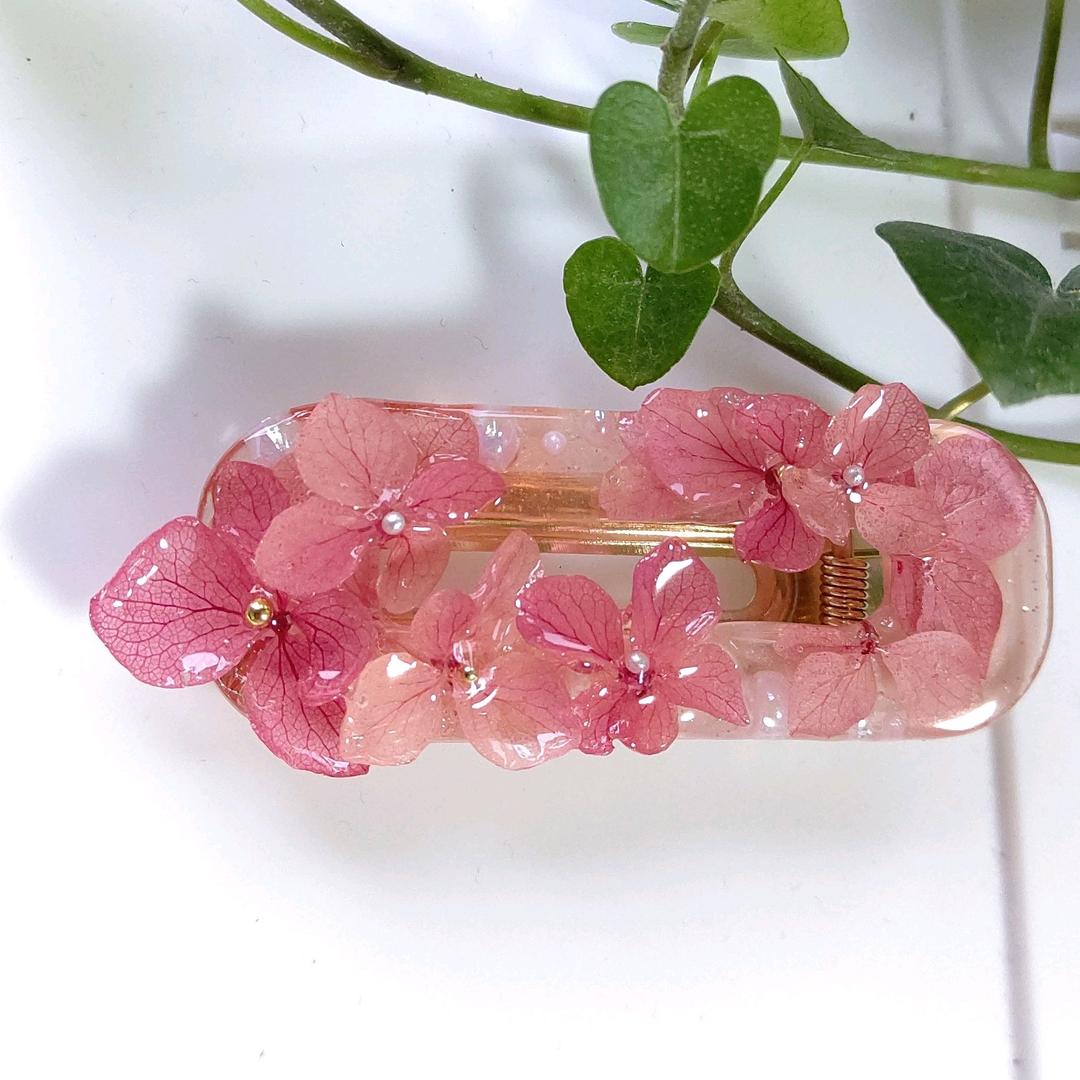 専用541*紫陽花のヘアクリップ(ピンク)