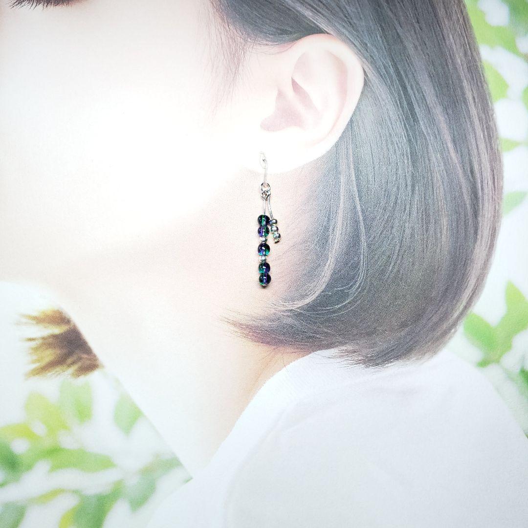 No.1021-B　ビーズとメタルビーズ☆ピアス・イヤリング