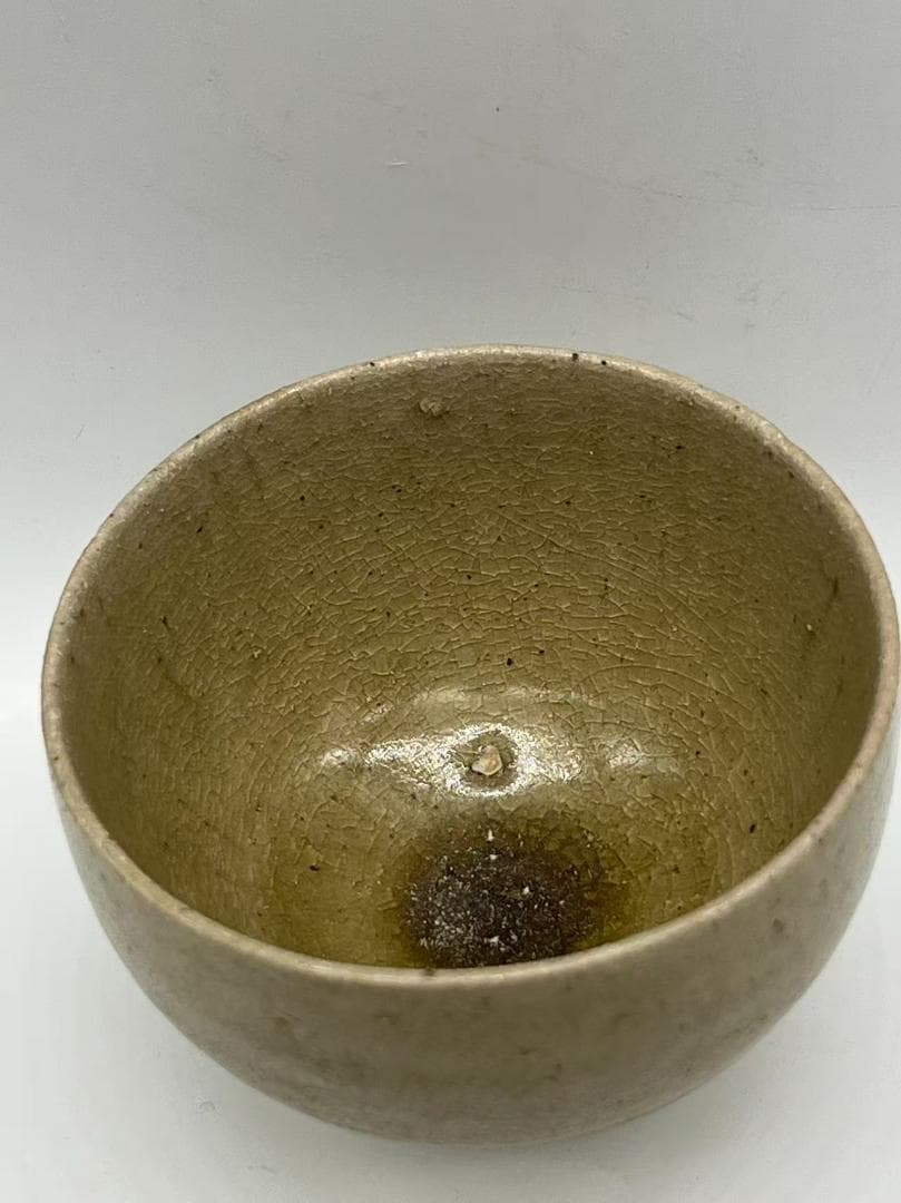 隋～唐初期　安陽相州窯青釉碗　青釉深腹高足杯　茶圆　唐物(F-143)