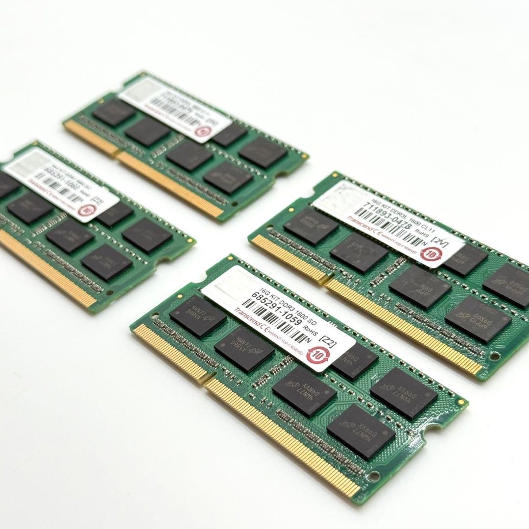 美品 ノートパソコン用メモリ DDR3 16GB 4枚セット 動作未確認