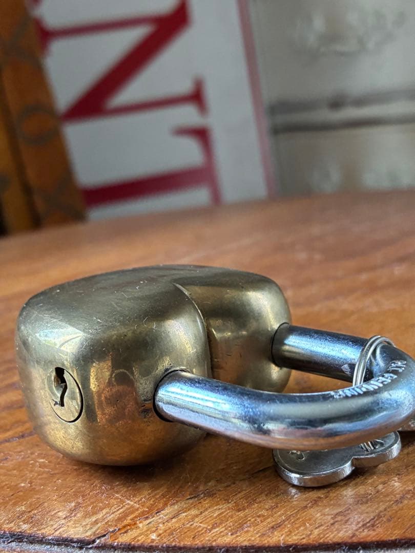 アンティーク 南京錠　鍵 パッドロック　Love lock　キー　真鍮アメリカ