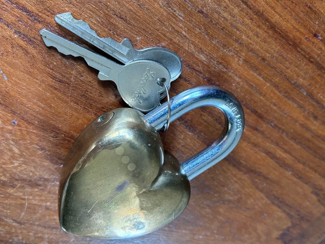 アンティーク 南京錠　鍵 パッドロック　Love lock　キー　真鍮アメリカ