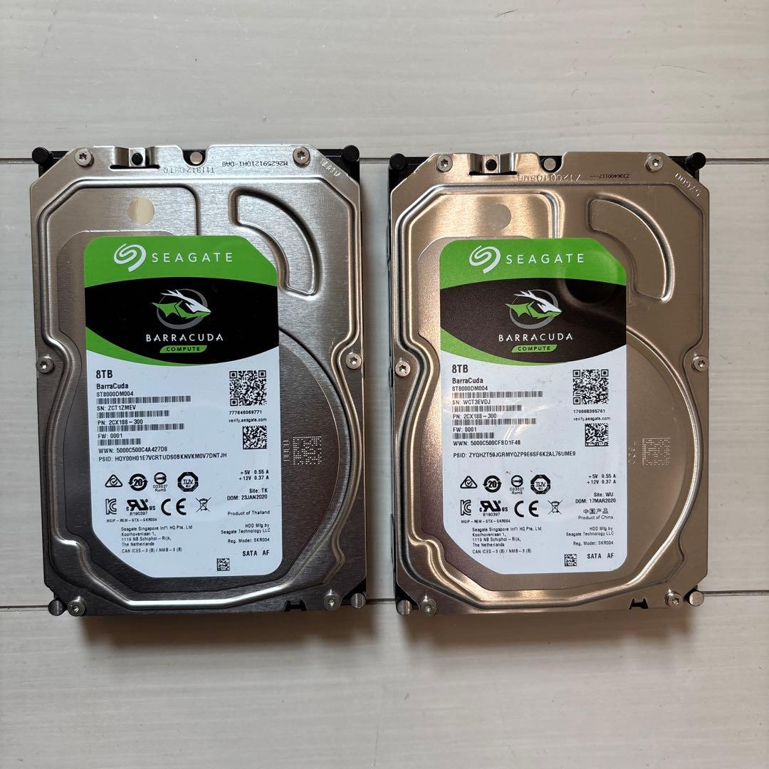 Seagate 8TB HDD 2台セット 動作確認済②