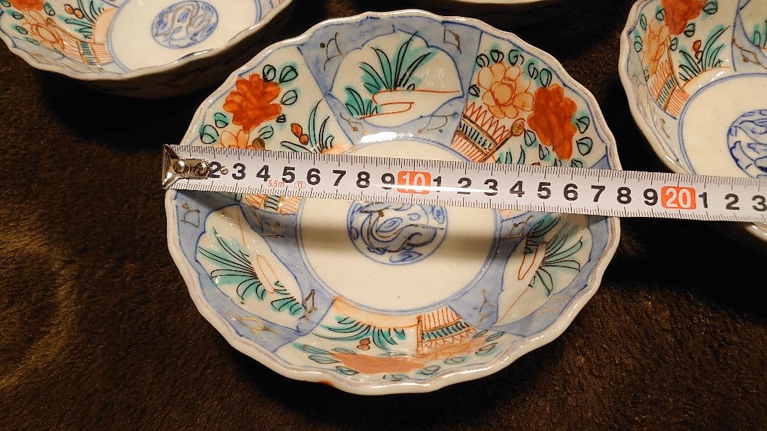 古伊万里　伊万里　色絵　華の図　中鉢　５客