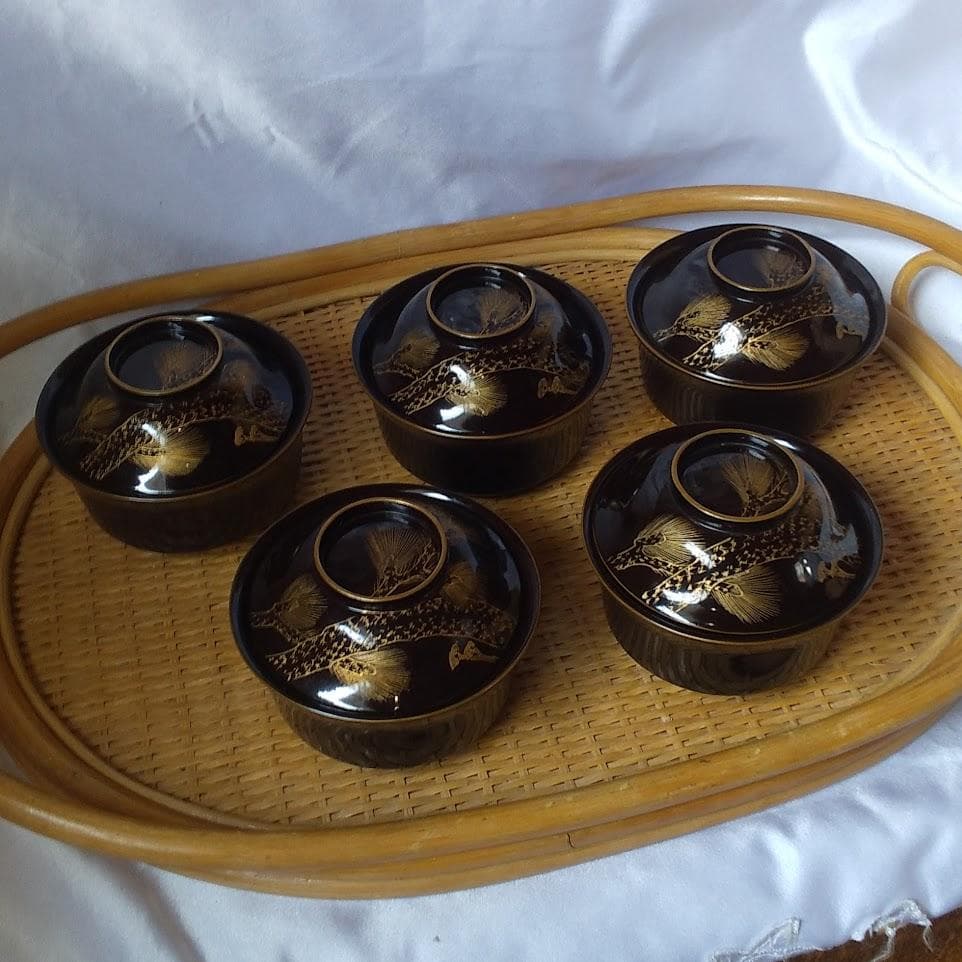 輪島塗　漆器(5客)　木製