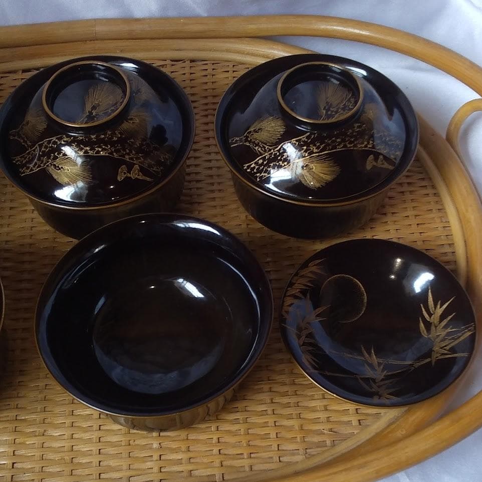 輪島塗　漆器(5客)　木製