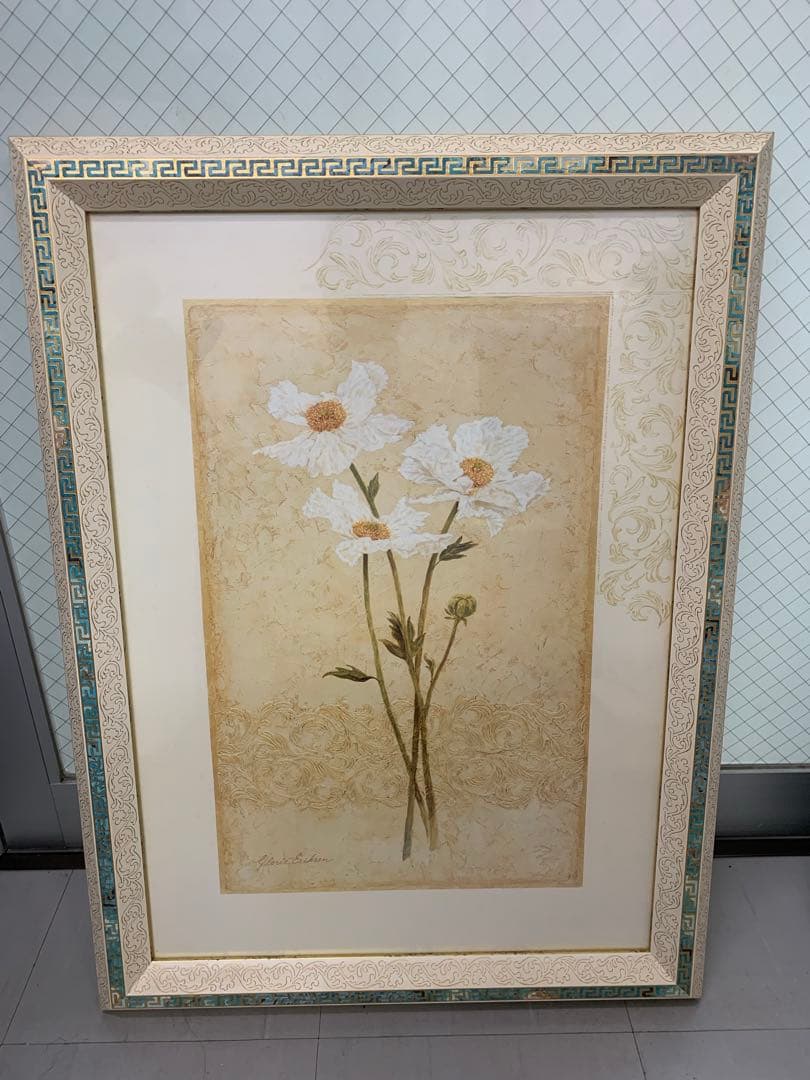 絵画 額装 アンティーク 花