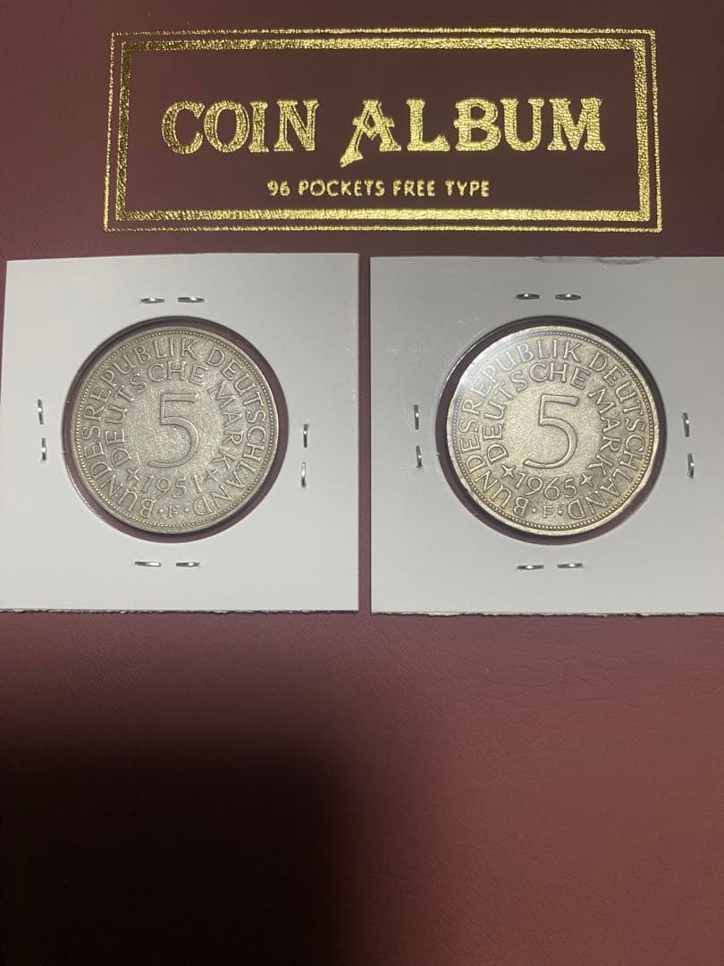 ドイツ 5マルク 銀貨 1951年と1965年 2枚セット