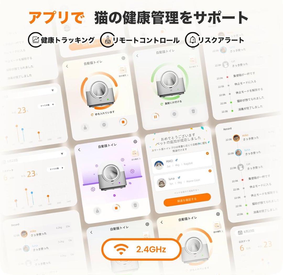 HHOLOVE 自動猫トイレ Pro 上位モデル AI搭載 静音設計 スマホ連携