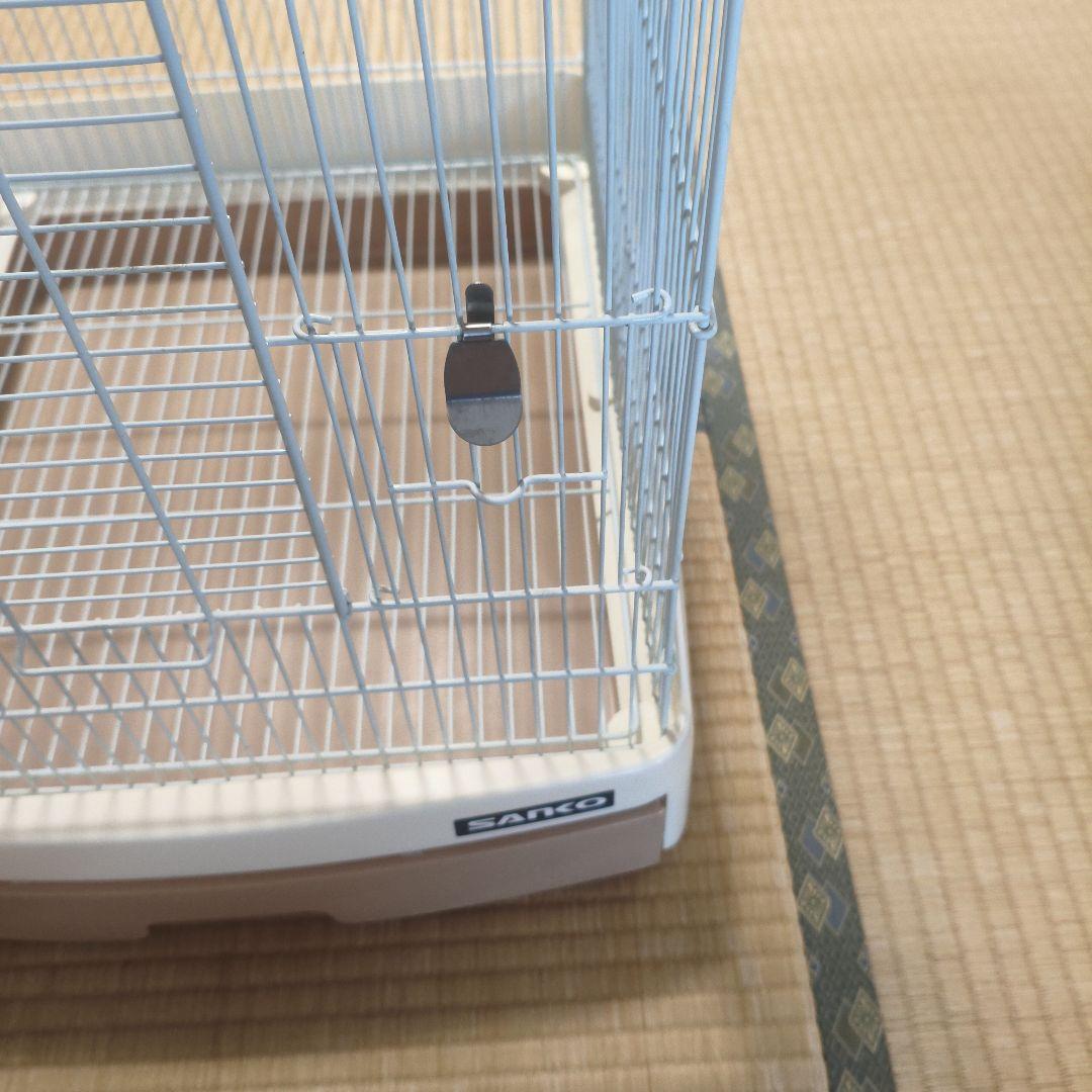 SANKO 鳥かご ホワイト　餌セット