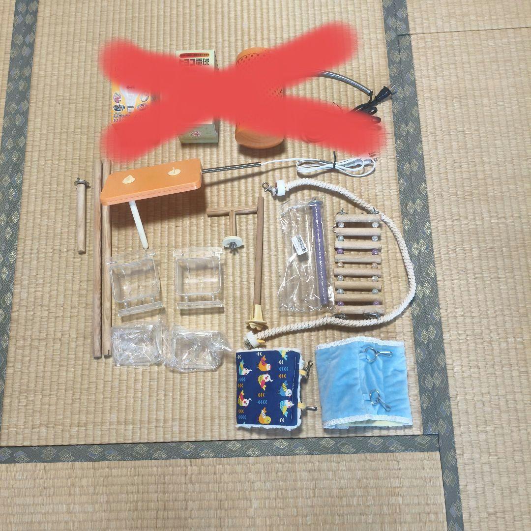SANKO 鳥かご ホワイト　餌セット