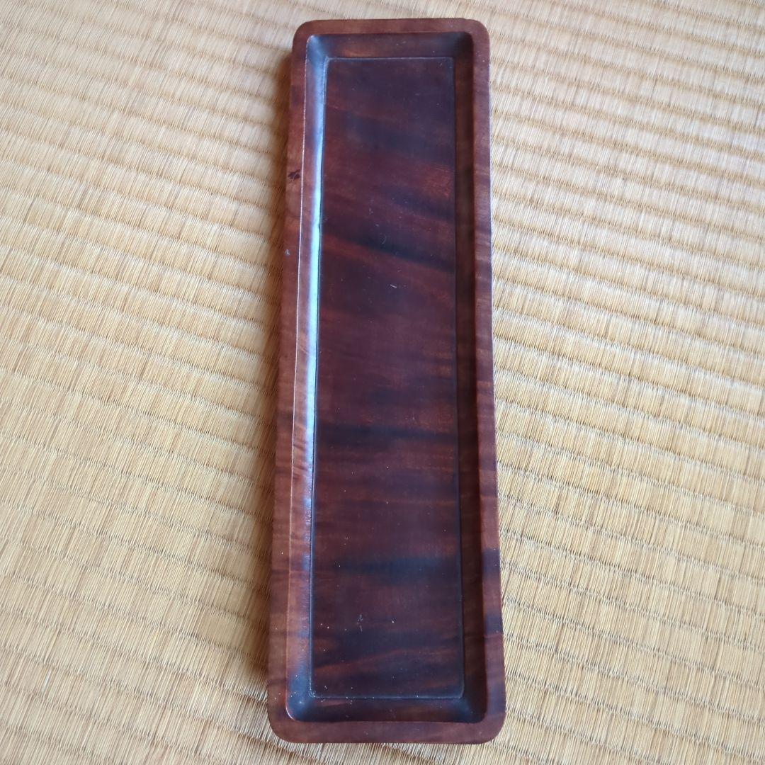 木製ダークブラウン長方形皿木のお盆